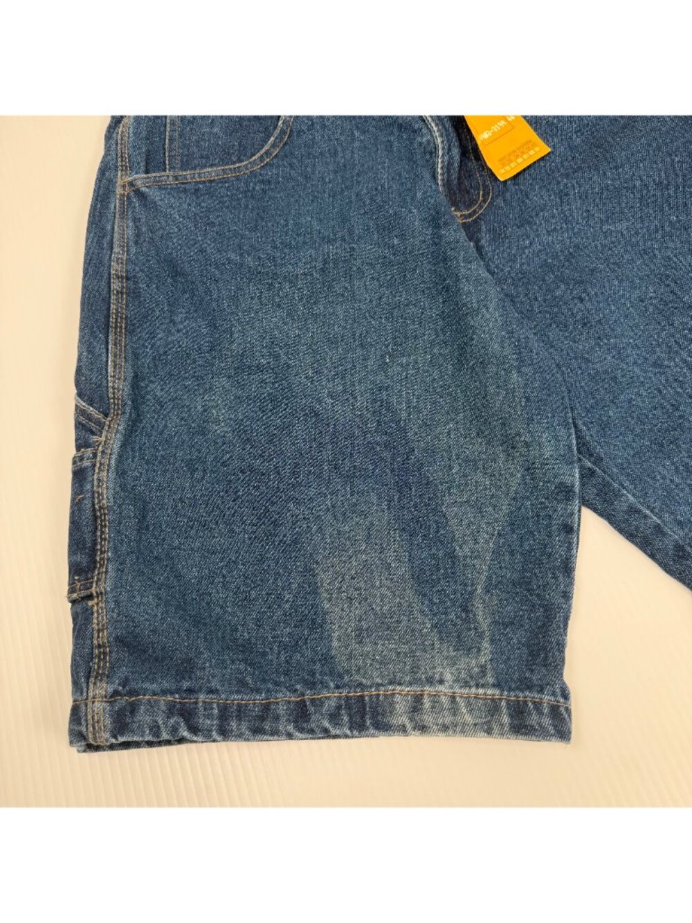 Burnt Baggy Dark Wash Denim Shorts 32 - Picture 5 of 6